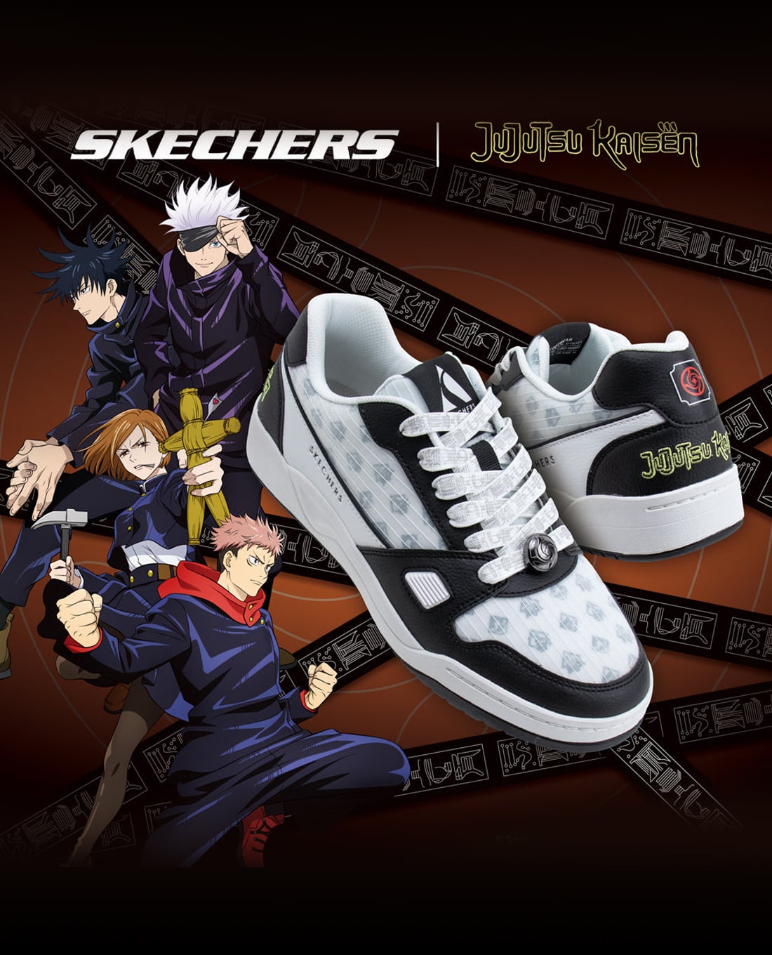 SKECHERS - Giày sneakers nữ cổ thấp Jujutsu Kaisen Koopa