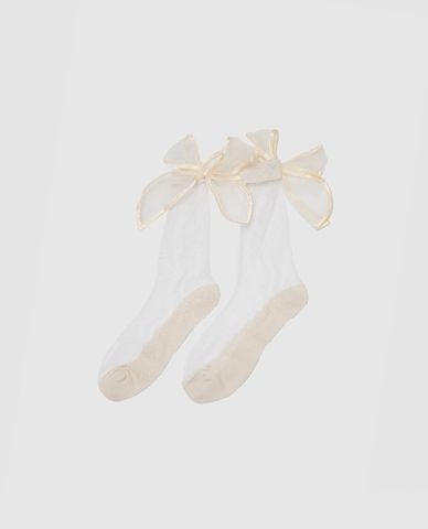  URBAN REVIVO - Vớ nữ cổ cao phối nơ nữ tính 