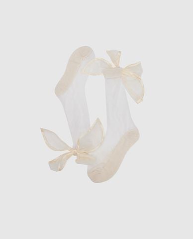  URBAN REVIVO - Vớ nữ cổ cao phối nơ nữ tính 