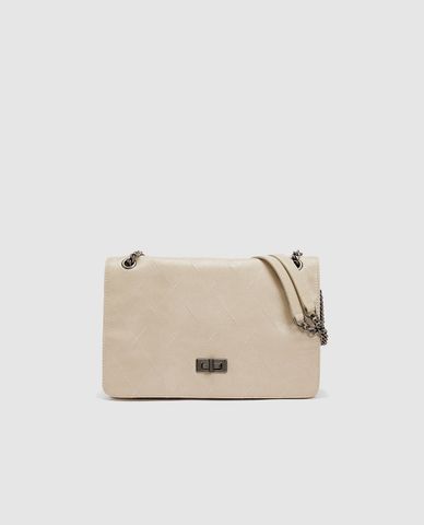  URBAN REVIVO - Túi đeo vai nữ phối nắp gập 