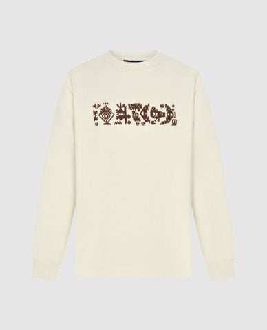  URBAN REVIVO - Áo sweatshirt nam cổ tròn tay dài Straight 