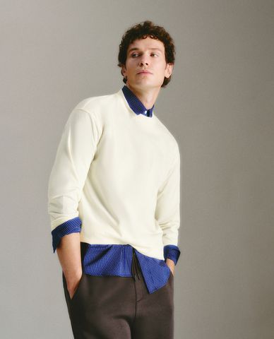  URBAN REVIVO - Áo thun nam cổ tròn tay dài 