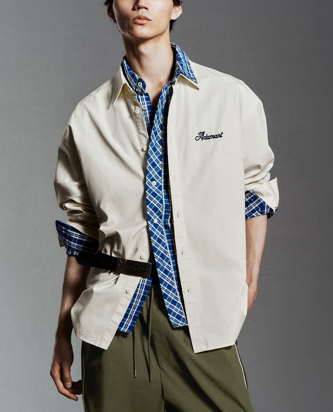 URBAN REVIVO - Áo sơ mi nam cổ bẻ tay dài Loose