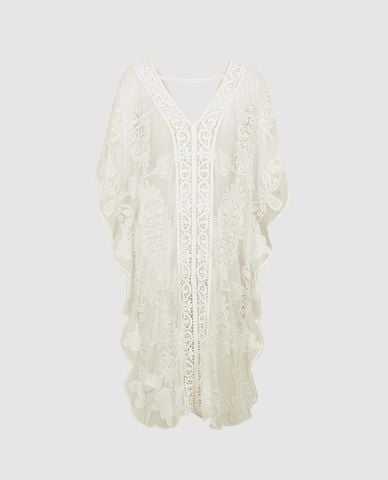  URBAN REVIVO - Đầm midi cánh dơi phối hoa văn độc đáo 