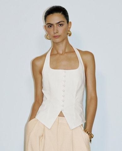  URBAN REIVO - Áo kiểu nữ cổ yếm 