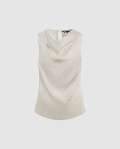  URBAN REVIVO - Áo sát nách nữ cổ đổ Overhead 