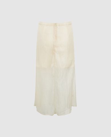  URBAN REVIVO - Chân váy phom suông midi đính hoa 