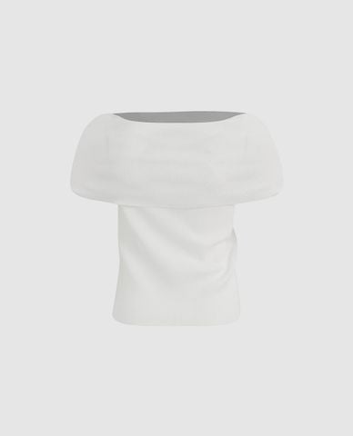  URBAN REVIVO - Áo trễ vai nữ đính đá 