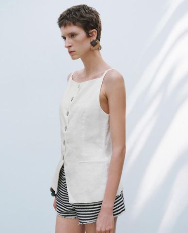  URBAN REVIVO - Áo hai dây nữ cổ vuông Leisure 