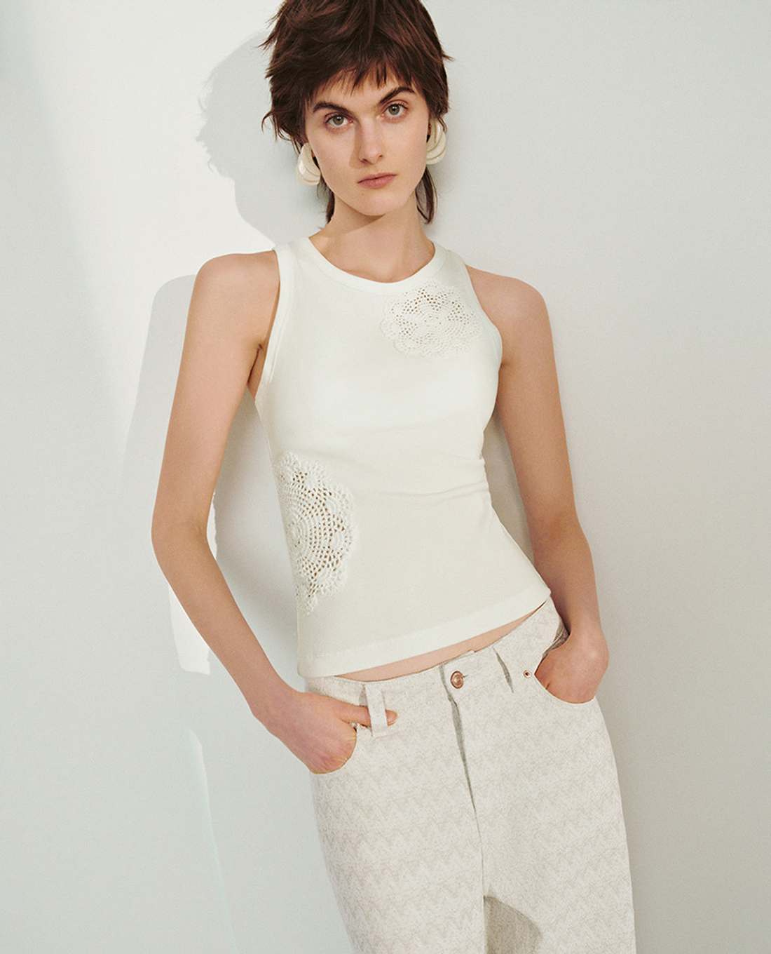 URBAN REVIVO - Áo ba lỗ nữ cổ tròn thời trang