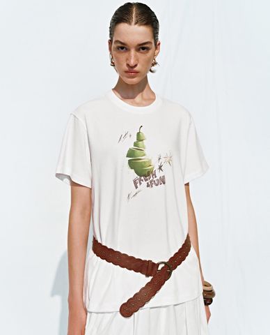  URBAN REVIVO - Áo thun nữ cổ tròn tay ngắn Printed 