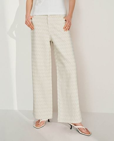  URBAN REVIVO - Quần jeans nữ ống rộng thanh lịch 