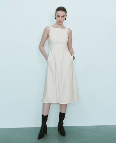  URBAN REVIVO - Đầm sát nách midi thanh lịch 