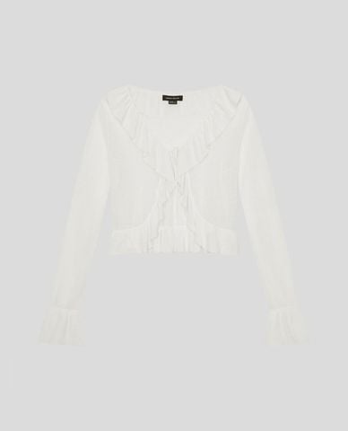  URBAN REVIVO - Áo khoác cardigan nữ thắt dây nữ tính 