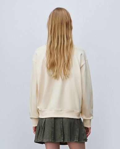  URBAN REVIVO - Áo sweatshirt nữ tay dài phối hoạ tiết 