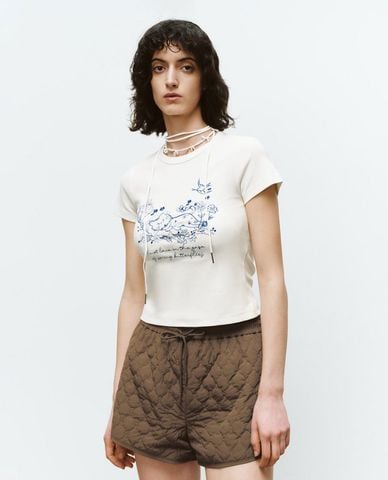  URBAN REVIVO - Áo thun nữ phom ôm thời trang 