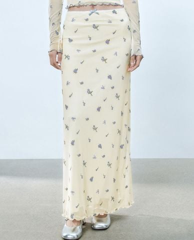  URBAN REVIVO - Chân váy phom suông midi thời trang 