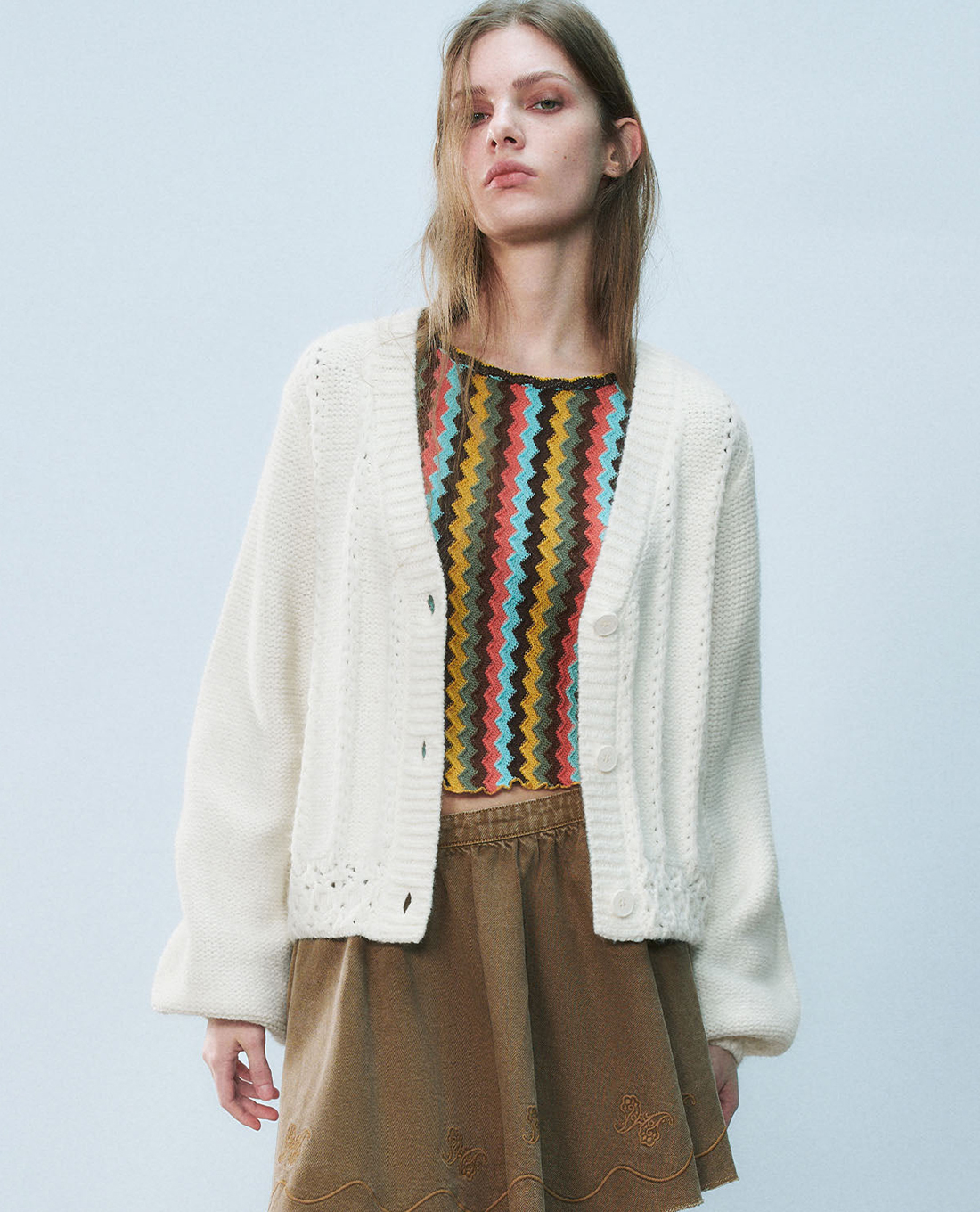 URBAN REVIVO - Áo khoác cardigan nữ tay dài thanh lịch