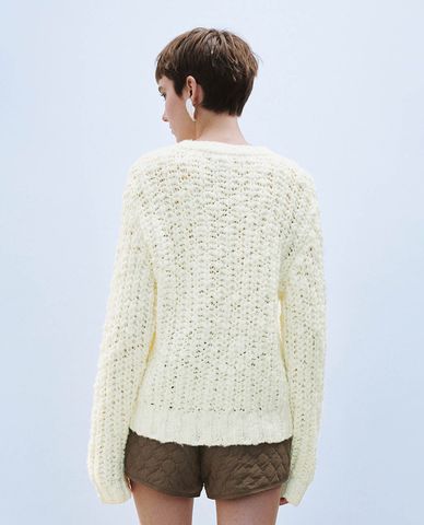  URBAN REVIVO - Áo khoác cardigan nữ cổ V thanh lịch 