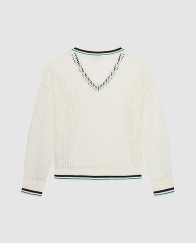  URBAN REVIVO - Áo dệt kim nữ cổ V tay dài 