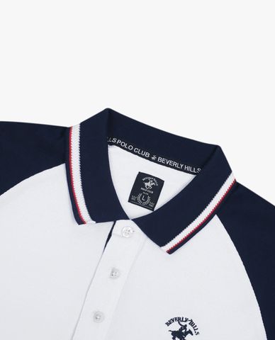  BEVERLY HILLS POLO CLUB - Áo polo nam cổ bẻ tay ngắn phối màu thời trang 
