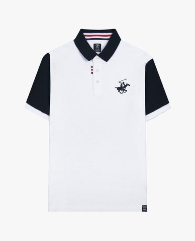  BEVERLY HILLS POLO CLUB - Áo polo nam cổ bẻ tay ngắn phối màu hiện đại 
