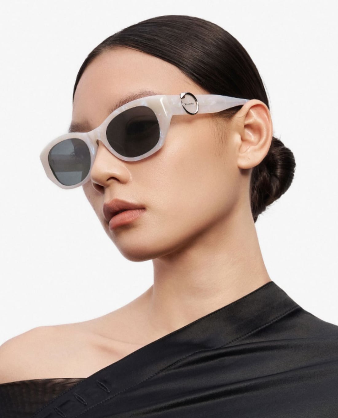 MUJOSH - Kính mát unisex gọng mắt mèo bản dày thời trang