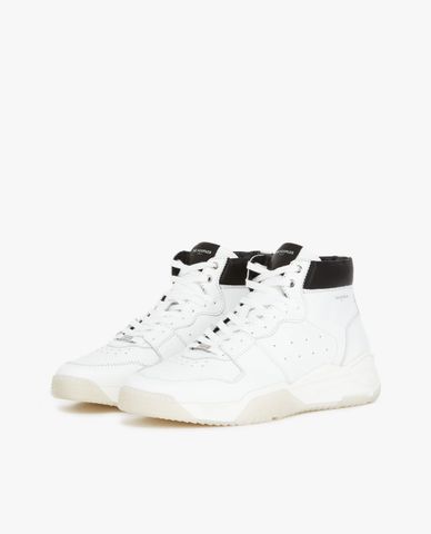  THE KOOPLES - Giày sneaker nam cổ cao White Leather 