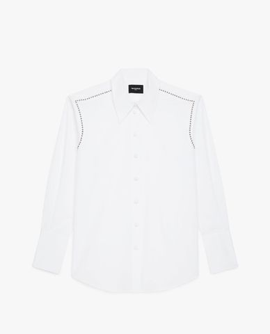  THE KOOPLES - Áo sơ mi nữ cổ bẻ tay dài Studded 
