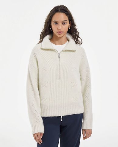  THE KOOPLES - Áo sweater nữ cổ trụ tay dài Alpaca Wool 