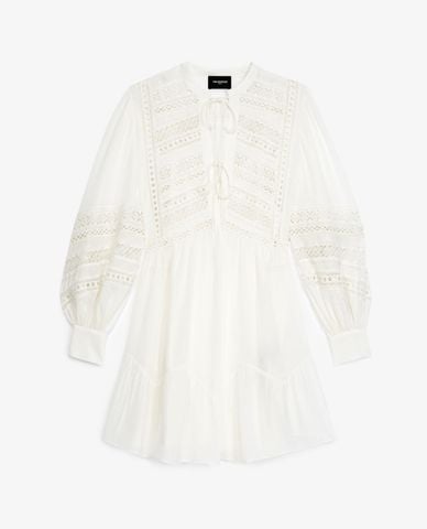  THE KOOPLES - Đầm mini cổ trụ tay dài Lace Detailing 