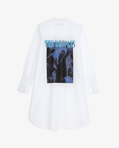  THE KOOPLES - Đầm mini sơ mi cổ trụ tay dài phom suông thời trang 
