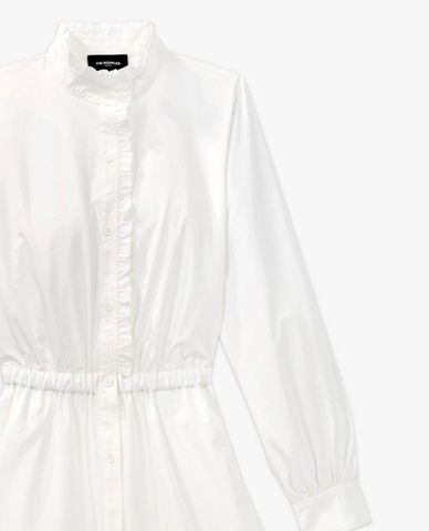  THE KOOPLES - Đầm midi sơ mi cổ trụ tay dài phối nút cài thanh lịch 