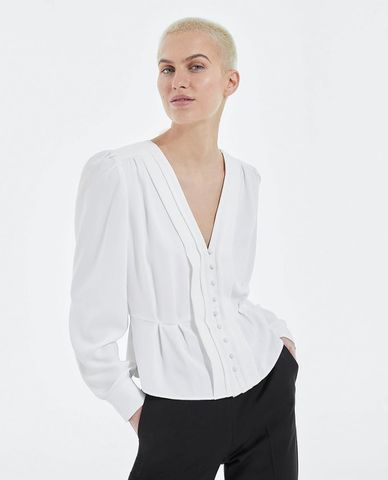  THE KOOPLES - Áo kiểu nữ cổ V tay dài nữ tính 