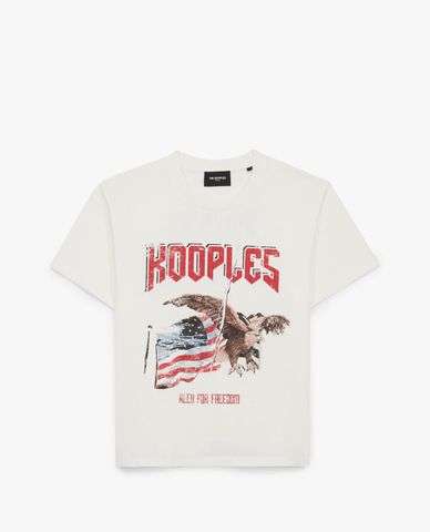  THE KOOPLES - Áo thun nữ cổ tròn Eagle Print 