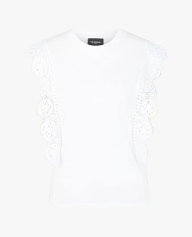  THE KOOPLES - Áo thun nữ sát nách viền ren nữ tính 