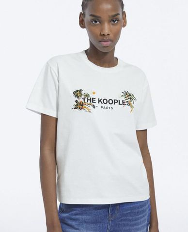  THE KOOPLES - Áo thun nữ cổ tròn tay ngắn The Kooples Logo 