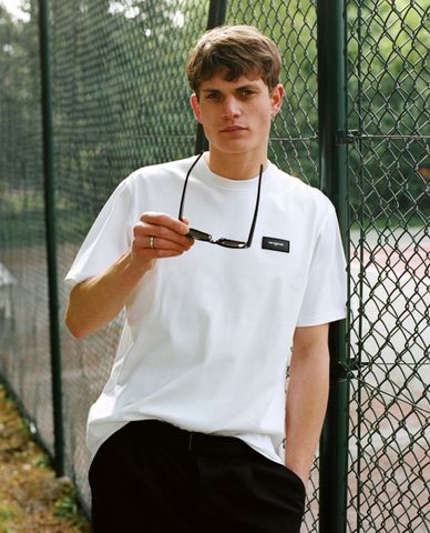  THE KOOPLES - Áo thun nam tay ngắn Leather Badge 