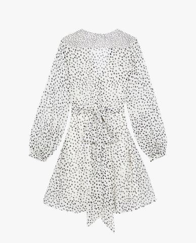  THE KOOPLES - Đầm mini tay dài cổ V chấm bi Polka Dots 
