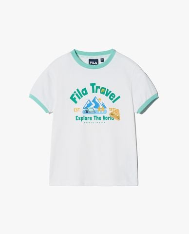  FILA - Áo thun trẻ em Travel Club Ringer 