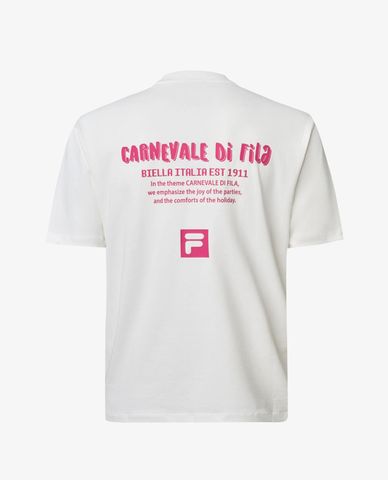  FILA - Áo thun unisex cổ tròn tay ngắn hiện đại Carnevale 