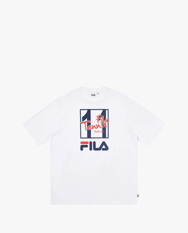  FILA - Áo thun unisex cổ tròn tay ngắn Heritage Loose Fit Logo 