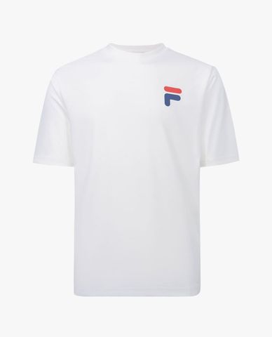  FILA - Áo thun unisex cổ tròn tay ngắn hiện đại 