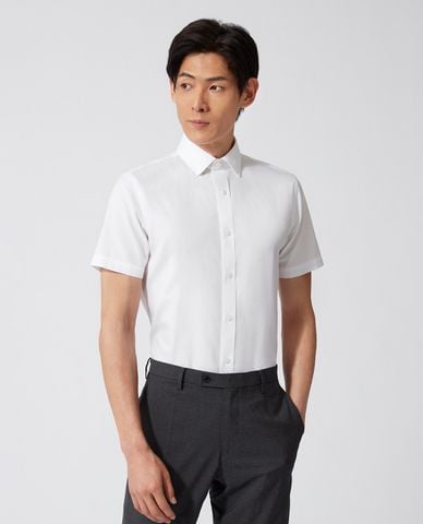  DETERMINANT - Áo sơ mi nam cổ bẻ tay ngắn phom ôm 