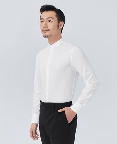  DETERMINANT - Áo sơ mi nam cổ trụ tay dài phom ôm 