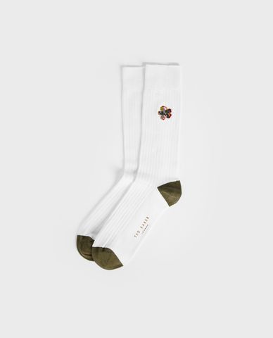  TED BAKER - Vớ nam cổ cao Boelow Flower Embroidery 