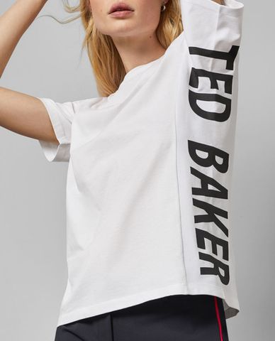  TED BAKER - Áo thun nữ tay ngắn cổ tròn White Abbee 