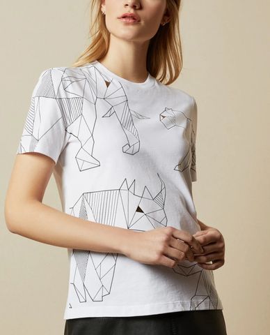  TED BAKER - Áo thun nữ tay ngắn cổ tròn Alfar 