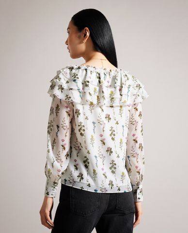  TED BAKER - Áo kiểu nữ cổ V tay dài Avarose 