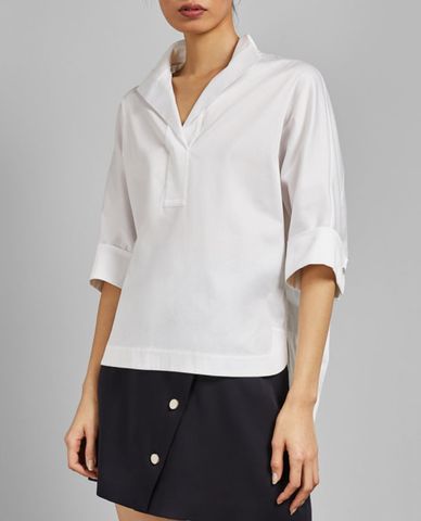  TED BAKER - Áo kiểu nữ tay ngắn cổ bẻ Avereye 